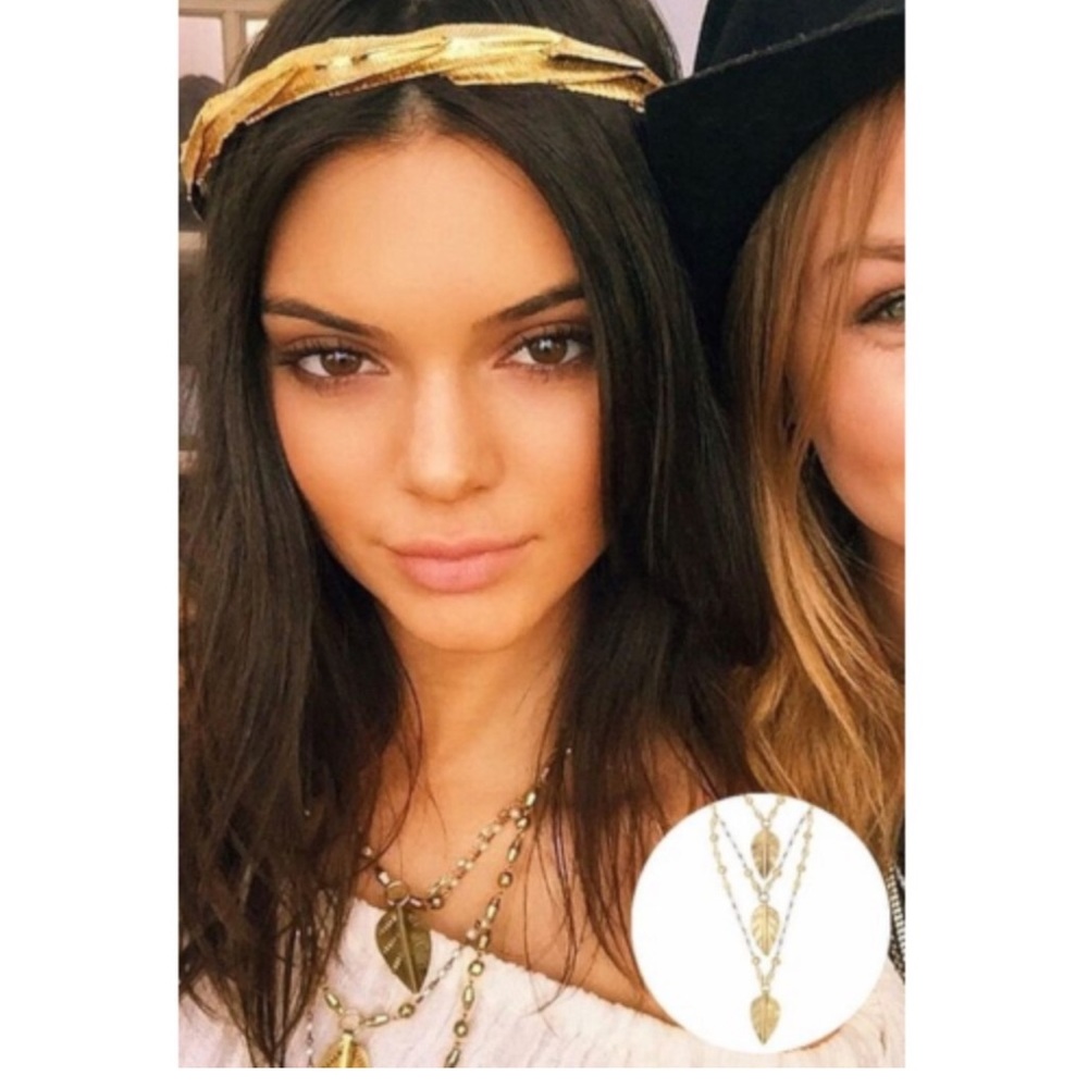 VANESSA MOONEY *San Antonio* brass leaf motif boho necklace aso Kendall Jenner - Picture 5 of 8
